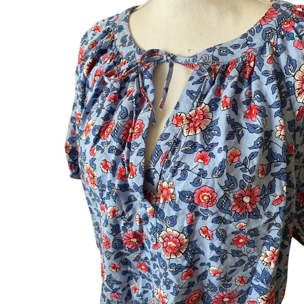 LOFT Blue Floral Blouse - Picture 2 of 7